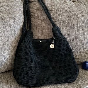 NWOT The Sak Black slouch Poly-knot Shoulder bag Braided straps